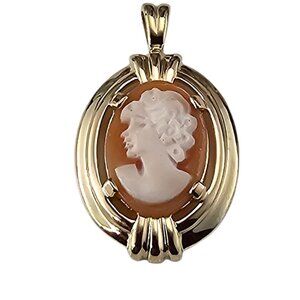 14K Yellow Gold Cameo Pendant #24016